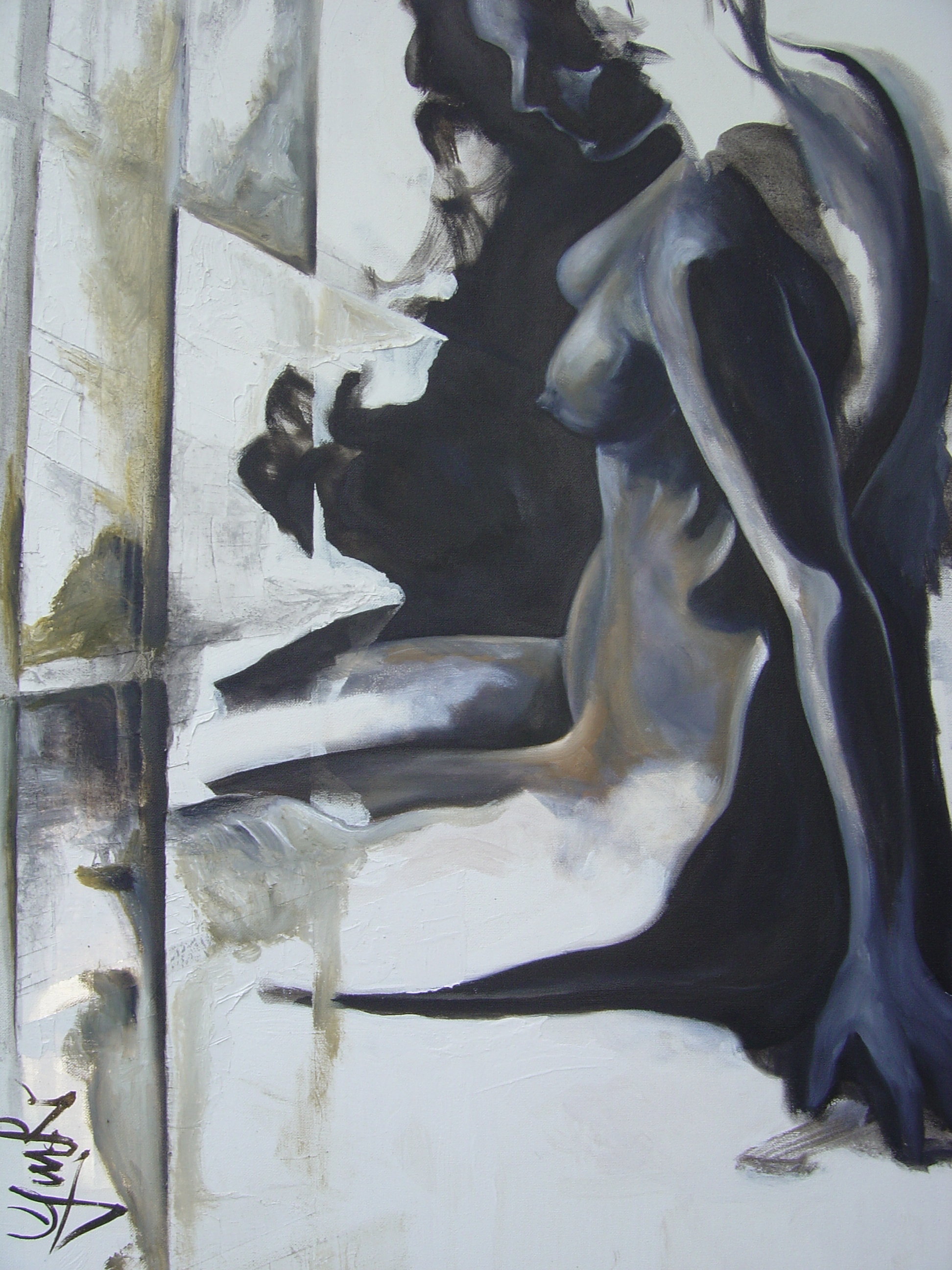 Anfang der Ethnischen Kontinuitaet, Oel auf Leinwand,60x80
