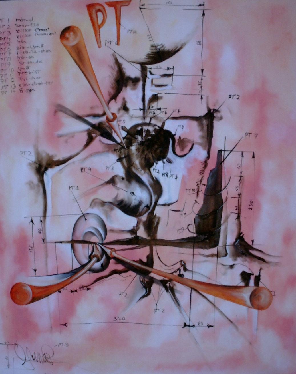 Bemaung l auf Leinwand 80x101