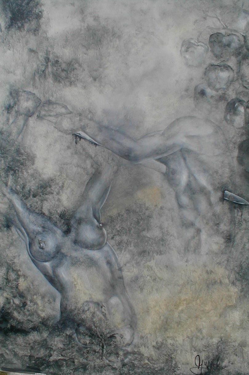 Eva ttet Adam l auf Leinwand1