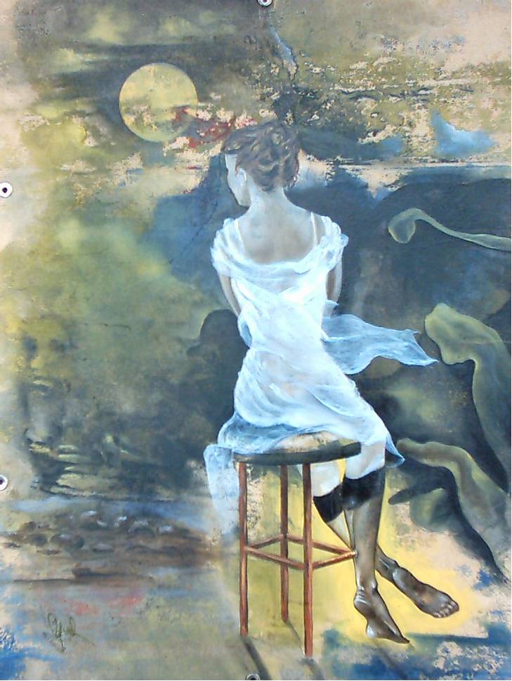Frau in  Wei 40x50
