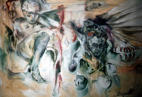 Reife Pflaume l auf Leinwand 70 x 100