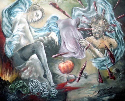 Tragische Ereignisse l auf Leinwand 140 x 120